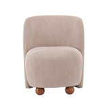 Modern Low Back Accent Upholstered Armless Living Room Chairs, Round Feet