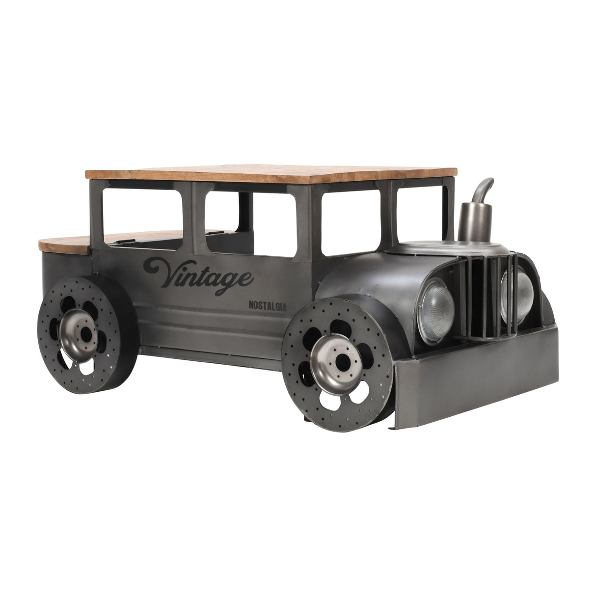 Glory Days - Roadie Vintage Car Coffee Table - Gunmetal Gray