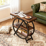 Modern Narrow End Table With 3 Tier Shelves