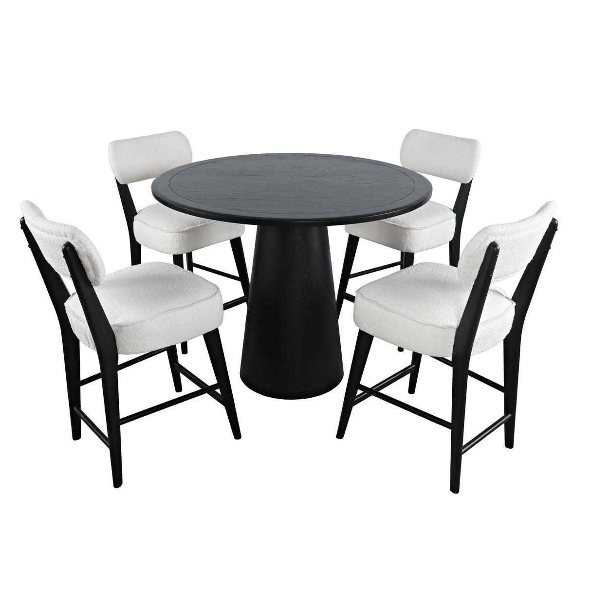 Nash - 5 Piece Dining Set, Counter Table With 4 Barstools