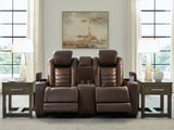 High Impact - Tobacco - Power Reclining Loveseat With Console / Adj Hdrst