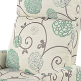 Modern Manual Recliner, Home Theater Chair With Adjustable Backrest For Living Room - Beige / Blue