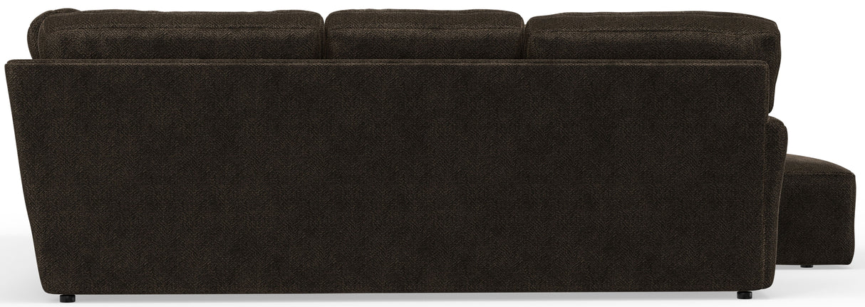 Mammoth - 3 Piece Sectional With Cocktail Ottoman (RSF Chaise) - Chocolate