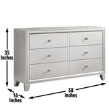Omni - 5 Piece King Bedroom Set - Pearl Silver