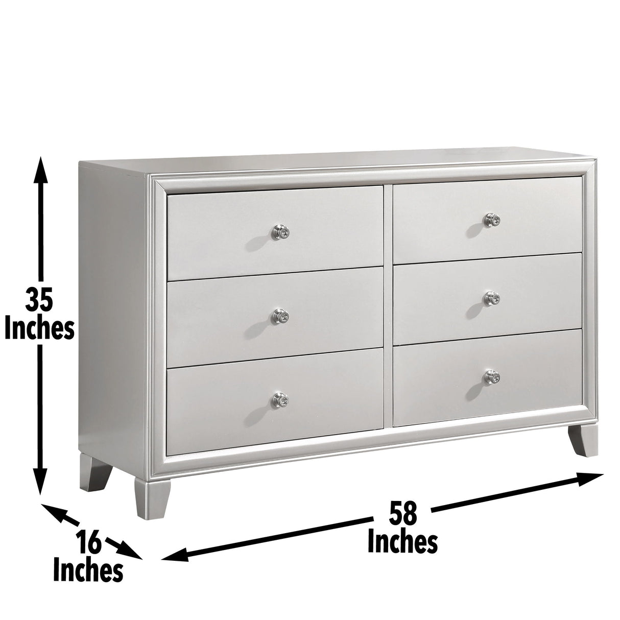 Omni - 5 Piece Queen Bedroom Set - Pearl Silver