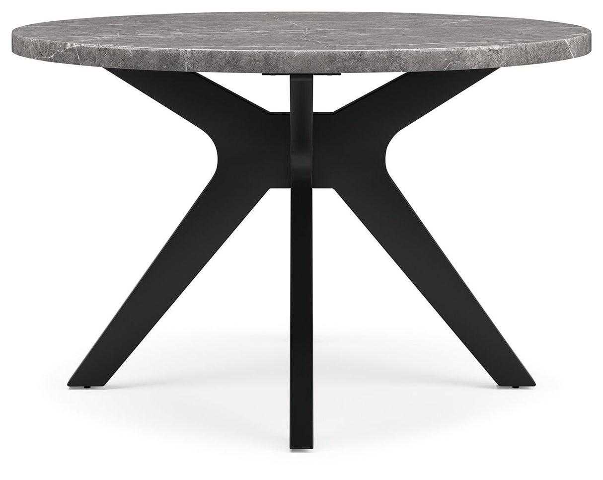 Glinari - 5 Pc. - Dining Room Table, 4 Side Chairs - Taupe / Black
