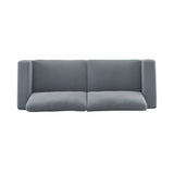 Modern Square Arm Sofa With Soft Fabric Upholstery, Deep Cushions