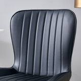 Minimalist Ergonomic Dining Chair (Set of 4) With Curved Cushions And Metal Frame - Black