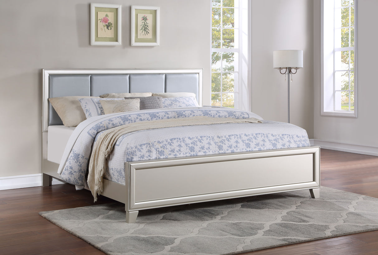 Omni - 6 Piece King Bedroom Set - Pearl Silver