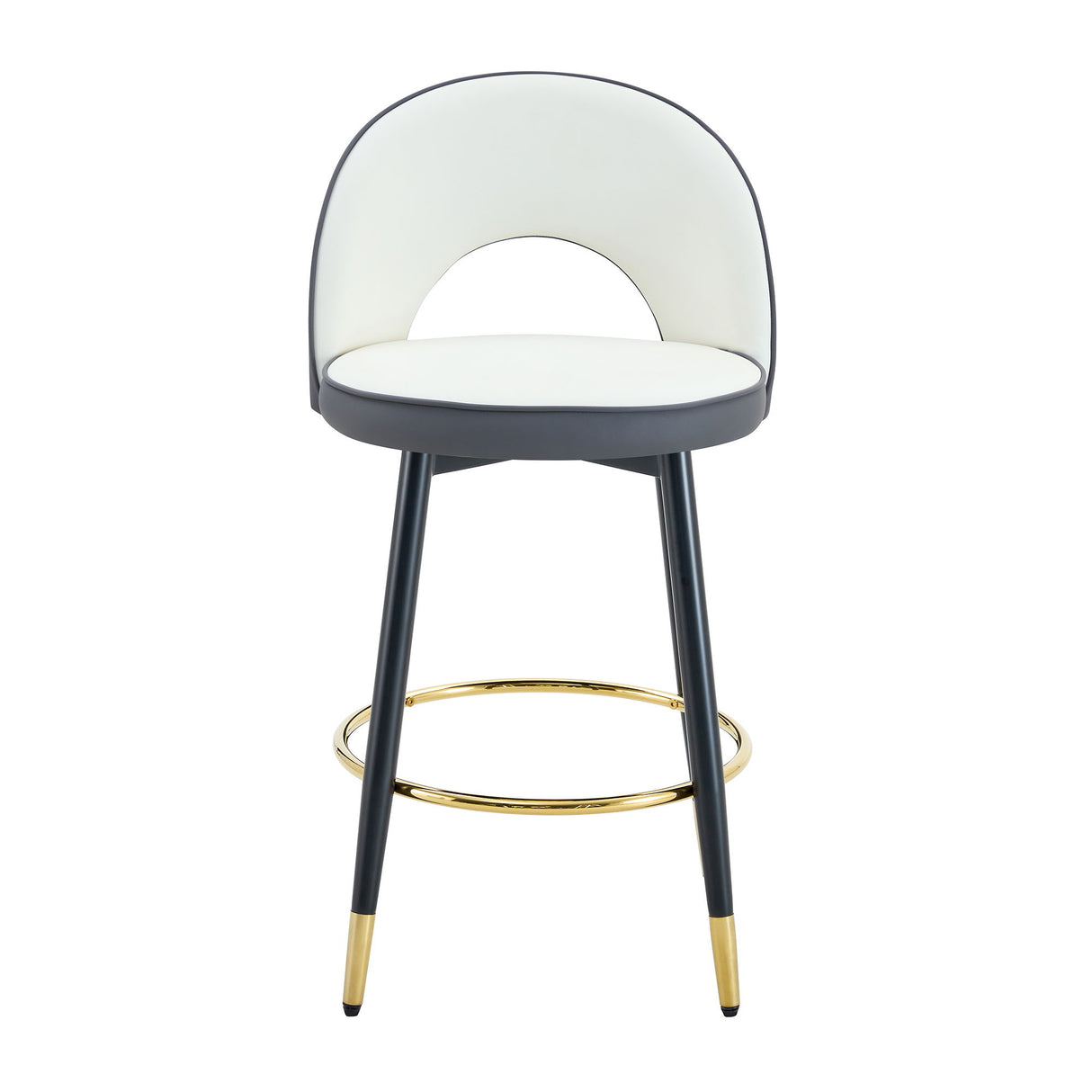 Upholstered Rotatable Bar Chair With Metal Legs For Dining Room