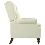 Push Back Recliner Chair Upholstered Recliner Armchair With Classic Wing Back And Solid Gourd-Shaped Legs