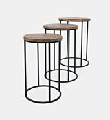Global Archive - Warner Round Nesting Tables - Rustic Brown