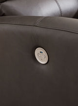 Boxmere - Dbl Power Reclining Loveseat with Console - Storm