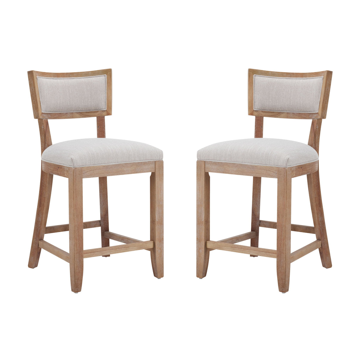 Upholstered Counter Height Bar Stools With Comfy Back (Set of 2)