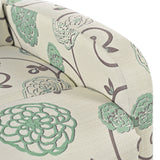 Modern Manual Recliner, Home Theater Chair With Adjustable Backrest For Living Room - Beige / Blue