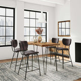 Nature's Edge - 5 Piece Counter Set With Modern Barstools - Natural
