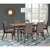 Dining Room Side Chair Set With Sleek Curves And 2 Tone Upholstery - Brown / Gray