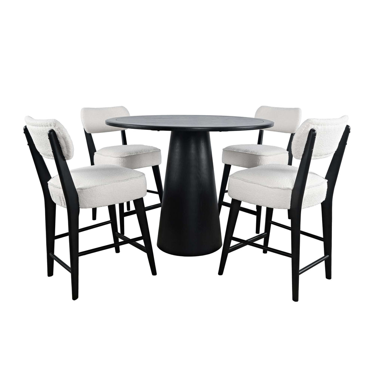 Nash - 5 Piece Dining Set, Counter Table With 4 Barstools