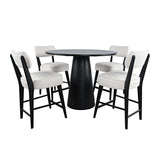 Nash - 5 Piece Dining Set, Counter Table With 4 Barstools