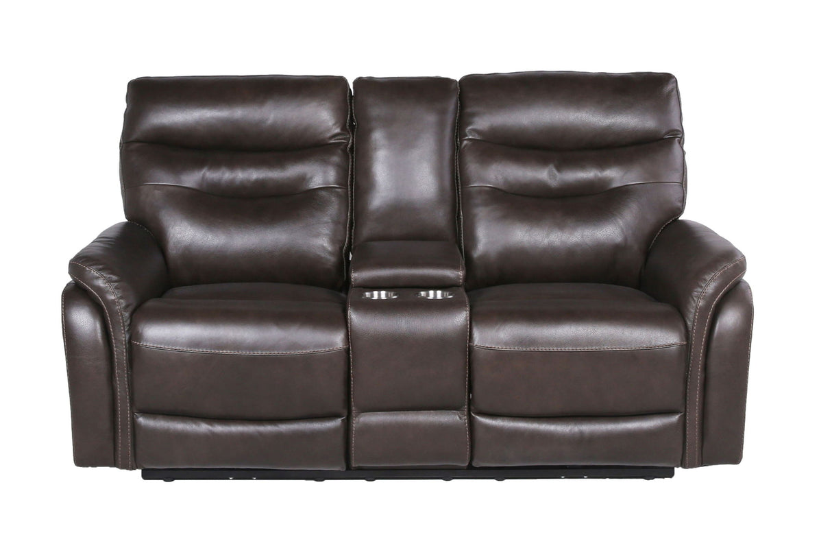 Fortuna - Recliner Console Loveseat - Dark Brown