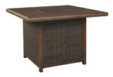 Paradise - Medium Brown - Square Bar Table W/Fire Pit