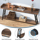 Extra Long Console Table For Living Room - Rustic Brown