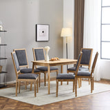 French Country Style Dining Chair With Upholstered Seating And Fluted Legs