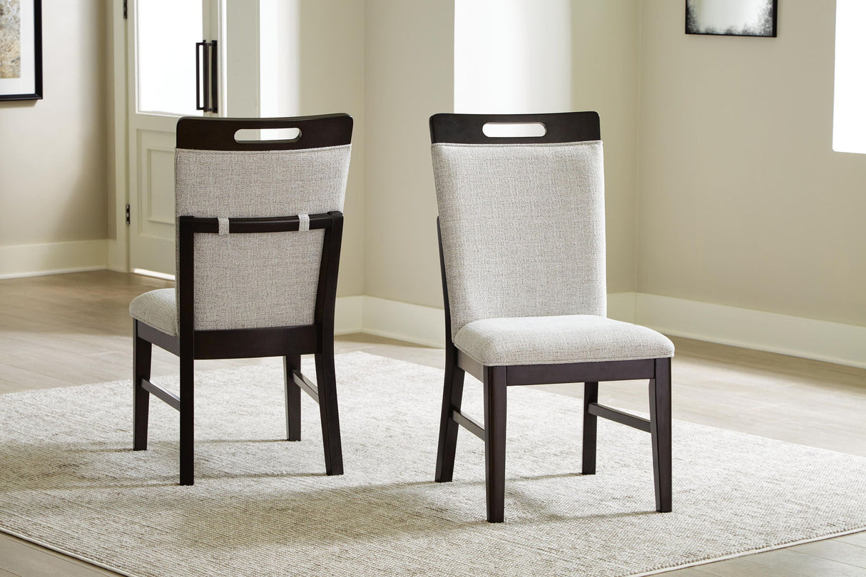 Neymorton - Dining Upholstered Side Chair (Set of 2) - Light Gray / Brown