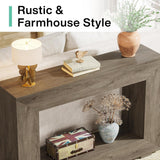 Narrow Entryway Storage Console Table With Open Shelf
