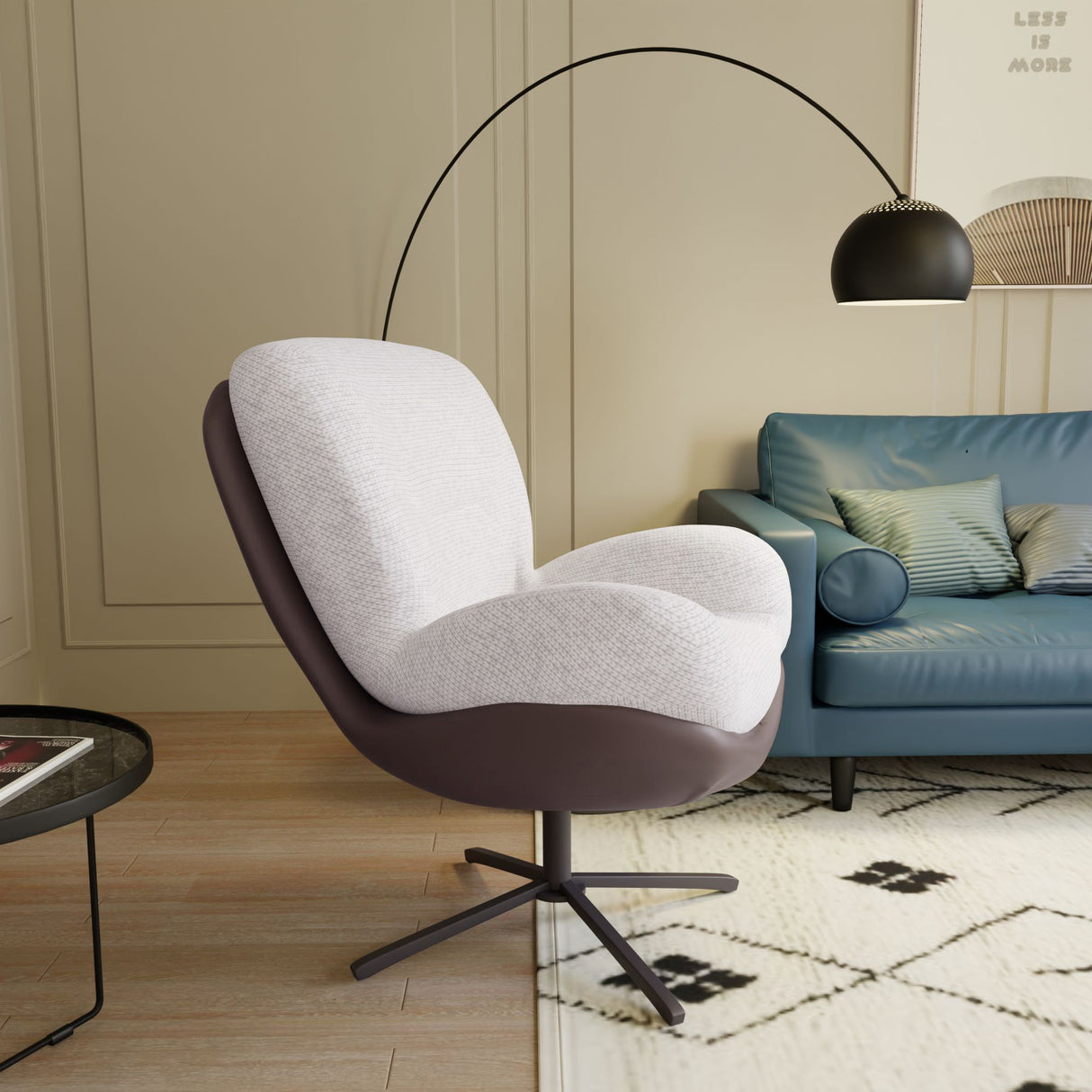 360° Swivel Office Chair, No Wheels