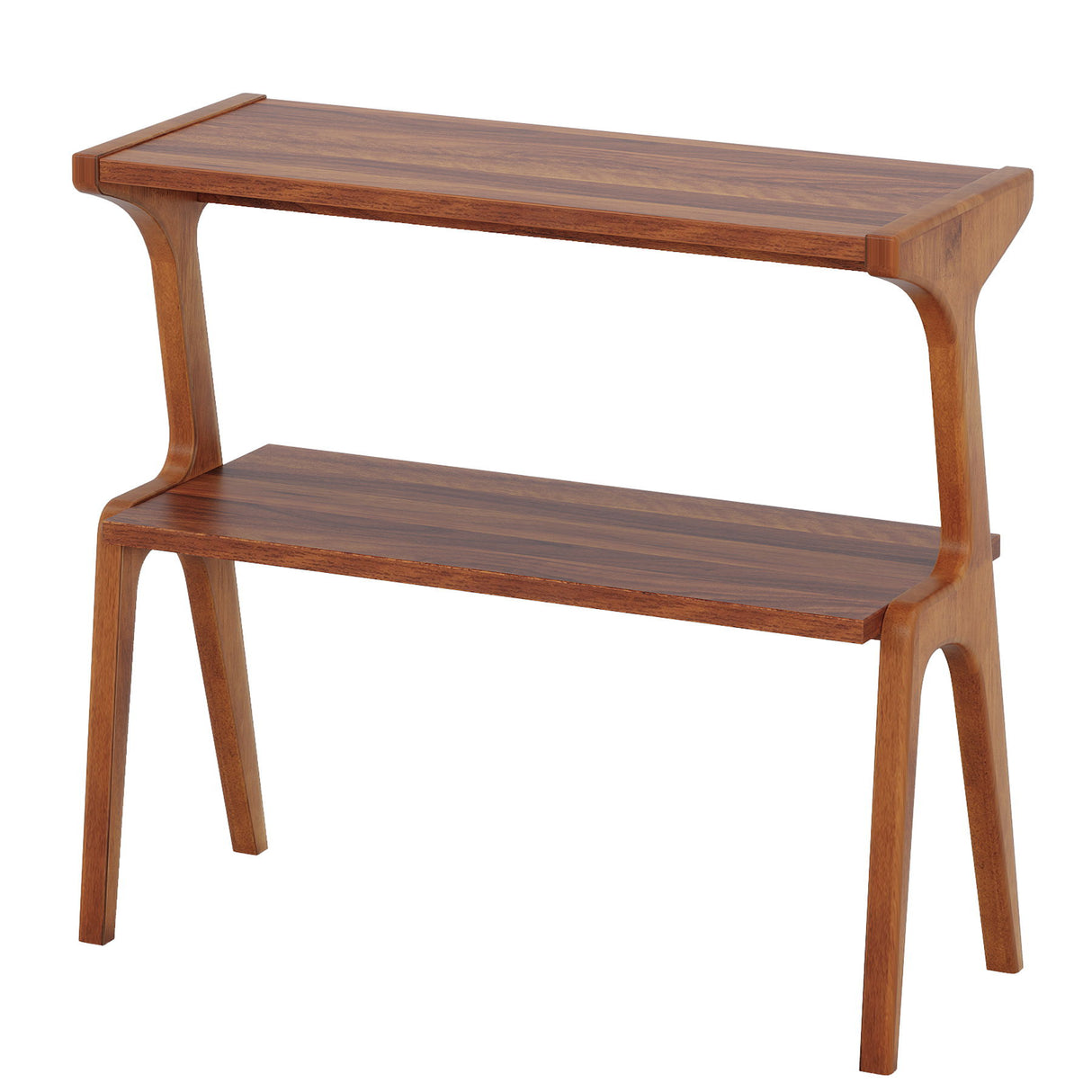 Narrow End Table With 2 Tier Shelf - Cherry