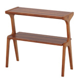 Narrow End Table With 2 Tier Shelf - Cherry