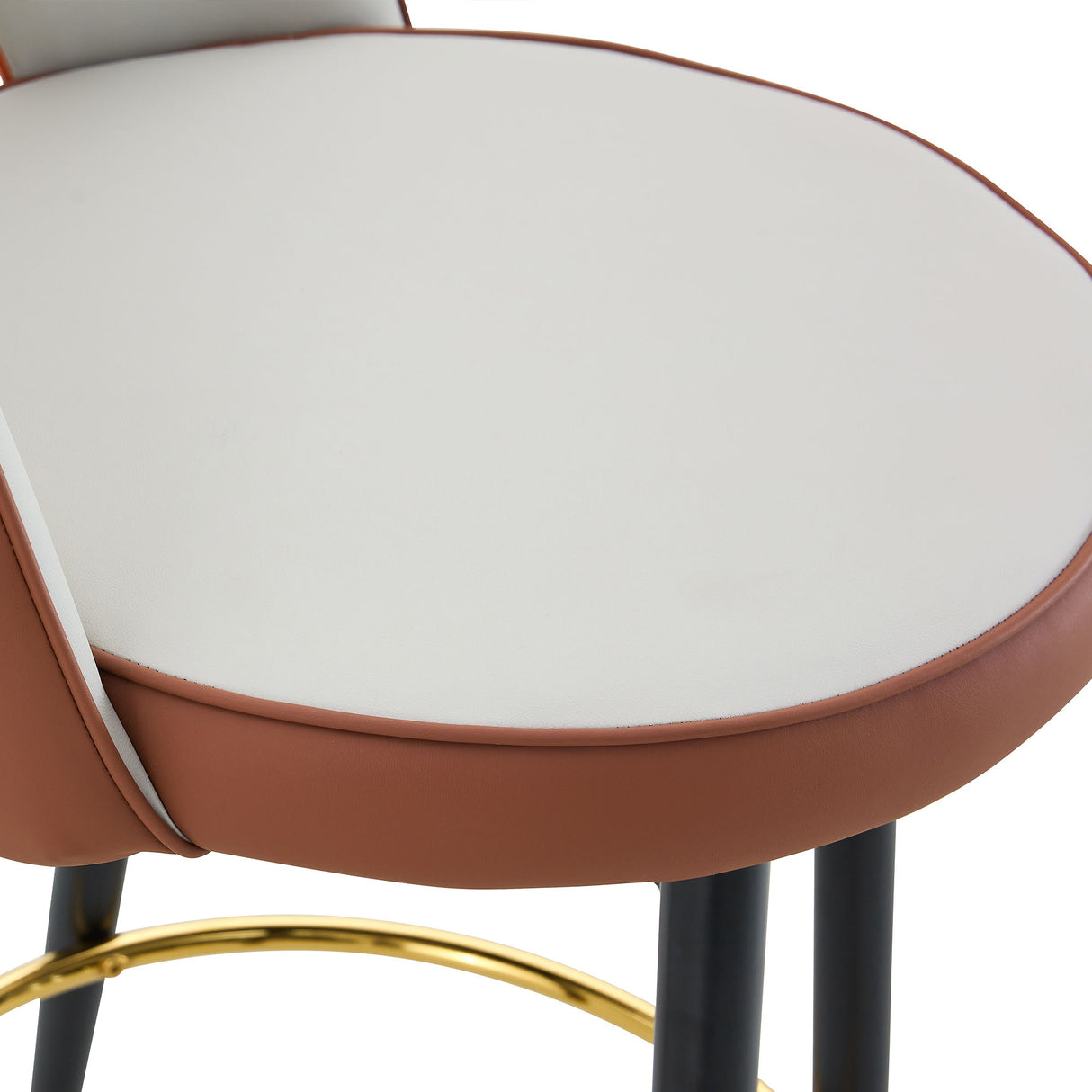 Upholstered Rotatable Bar Chair With Metal Legs For Dining Room