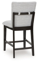 Neymorton - Dark Grayish Brown - 5 Pc. - Rectangular Dining Room Counter Table, 4 Barstools