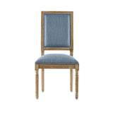 French Country Style Dining Chair With Upholstered Seating And Fluted Legs