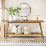 Extra Long Console Table With 2 Tier Open Storage