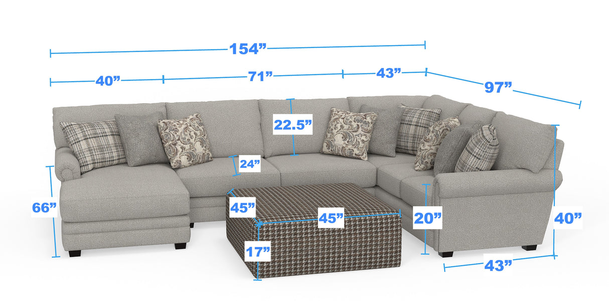 Livingston - Sectional With Comfort Coil Seating And Accent Pillows