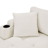 U Shaped Sectional Sofa, Corner Living Room Couch With Built In Cup Holders, Storage, USB Ports