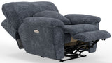 Paxon - Deep Seat Power Lay Flat Recliner With Power Adjustable Headrest - Smoke