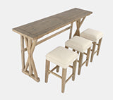 Carlyle Crossing - 4 Piece Counter Dining - Distressed Medium Brown / Beige