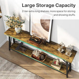 Extra Long Sofa Table For Hallway, Entryway & Living Room - Rustic Brown