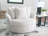 Cuddle Plush - Arctic - Oversized Swivel Accent Chair