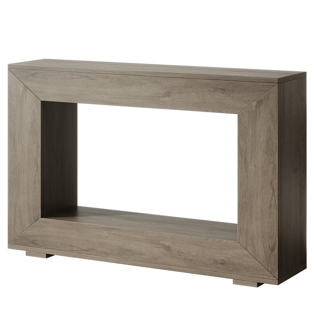 Narrow Entryway Storage Console Table With Open Shelf