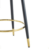 Upholstered Rotatable Bar Chair With Metal Legs For Dining Room