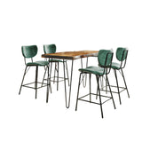 Nature's Edge - 5 Piece Counter Set With Modern Barstools - Chestnut