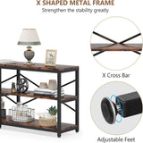 Console Table With X Back Design, Extra Long Storage