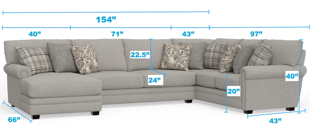 Livingston - Sectional With Comfort Coil Seating And Accent Pillows