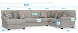 Livingston - Sectional With Comfort Coil Seating And Accent Pillows