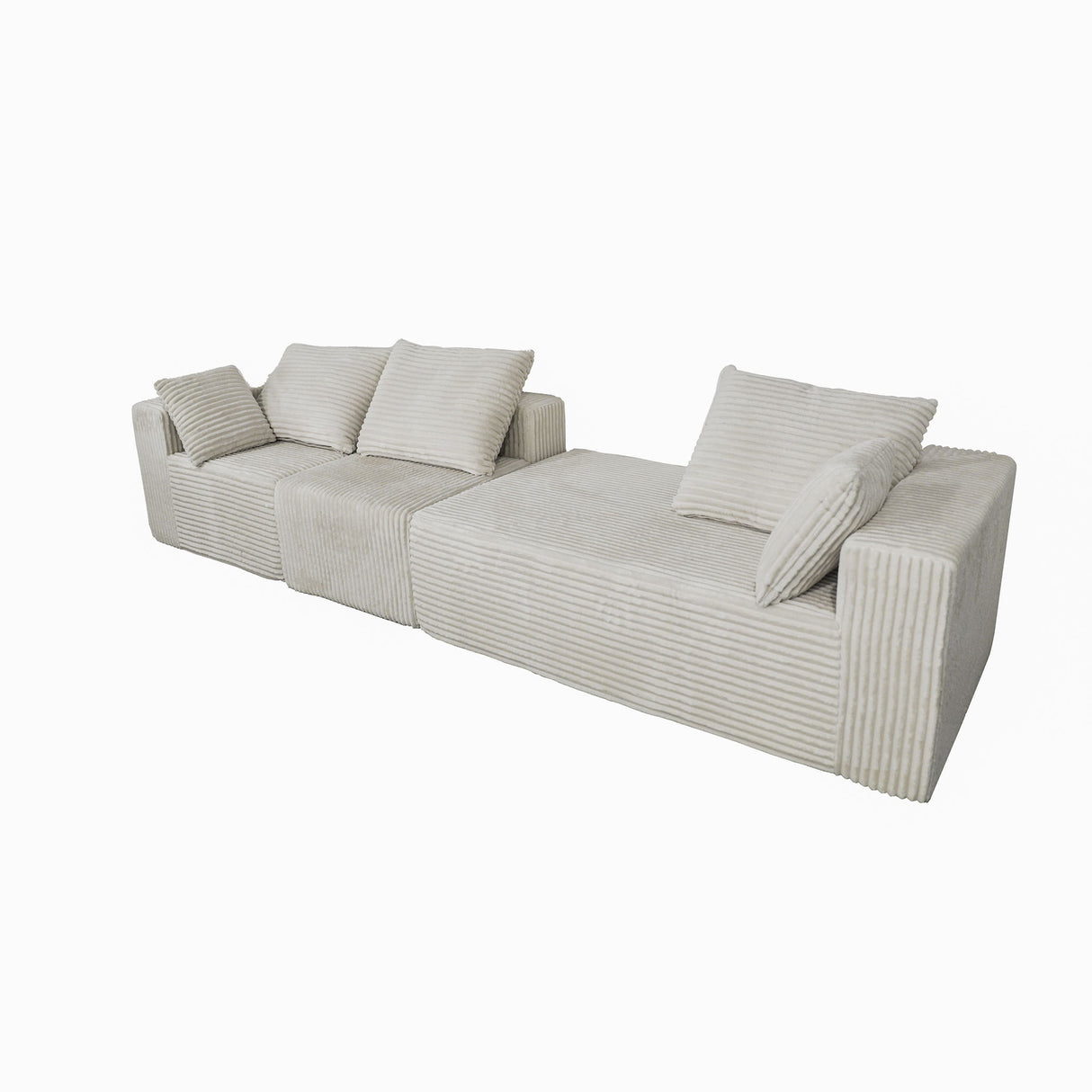 Corner Combination Sofa Sectional Couch With Soft Plush Fabric