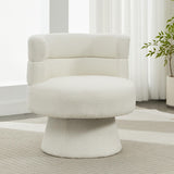 Swivel Accent Chair, 360° Rotating Design With Ergonomic Support For Living Room, Bedroom & Home Office - Cream White